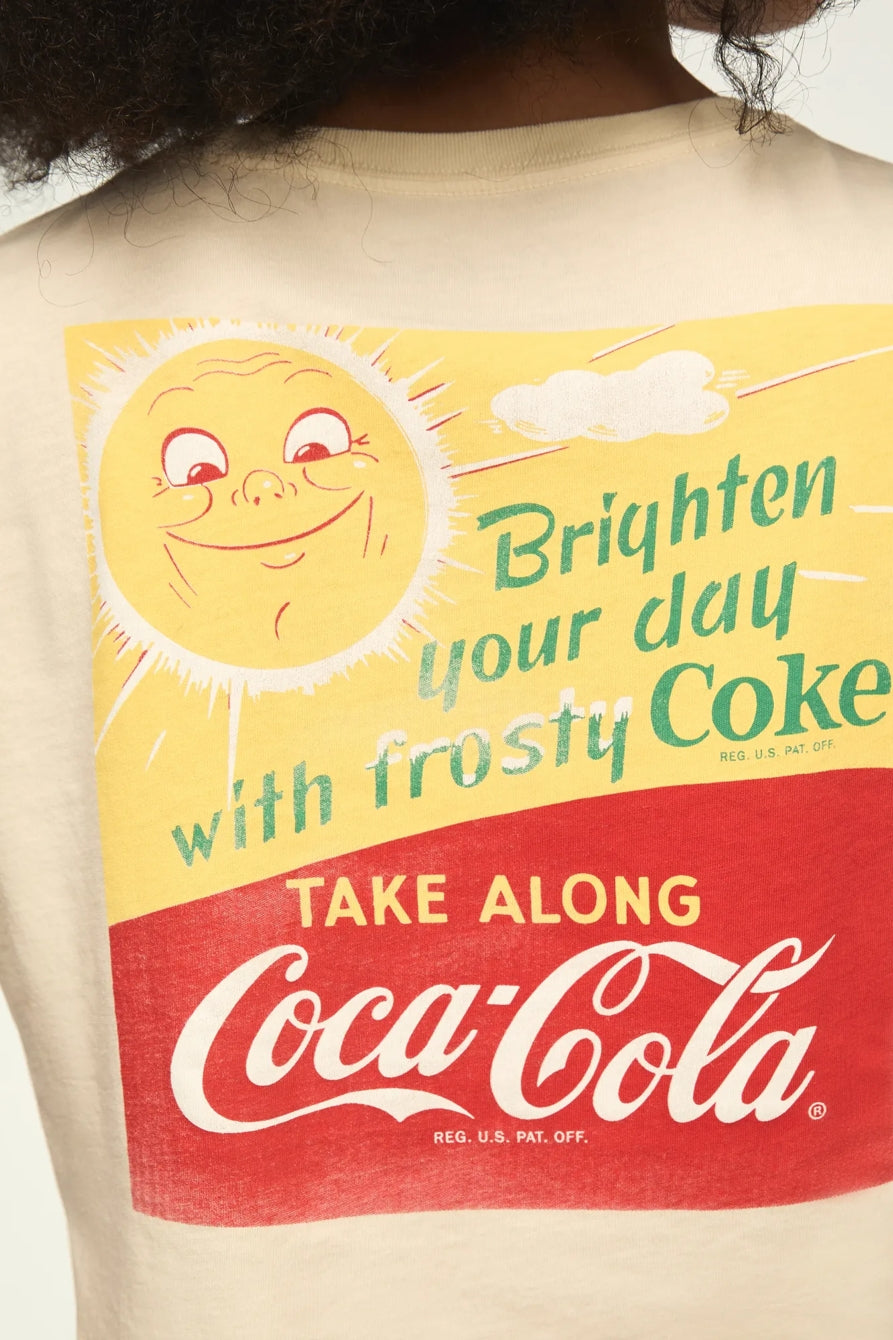 [163130-110] WOMENS LUCKY BRAND COCA COLA BRIGHTEN YOUR DAY CLASSIC CREW – product view 2