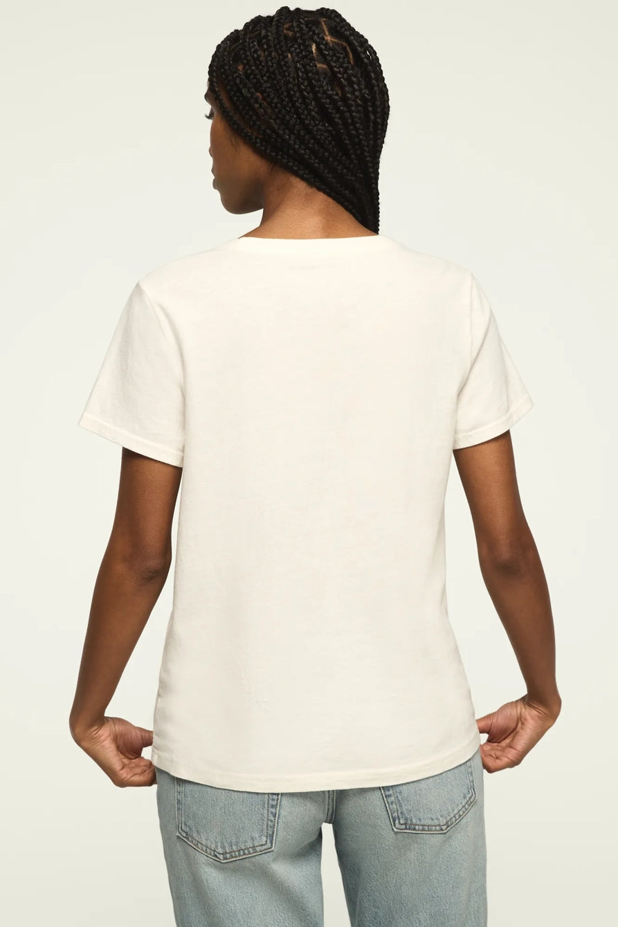 [163140-100] WOMENS LUCKY BRAND ENJOY MY CHARM CLASSIC CREW - GARDENIA – product view 3