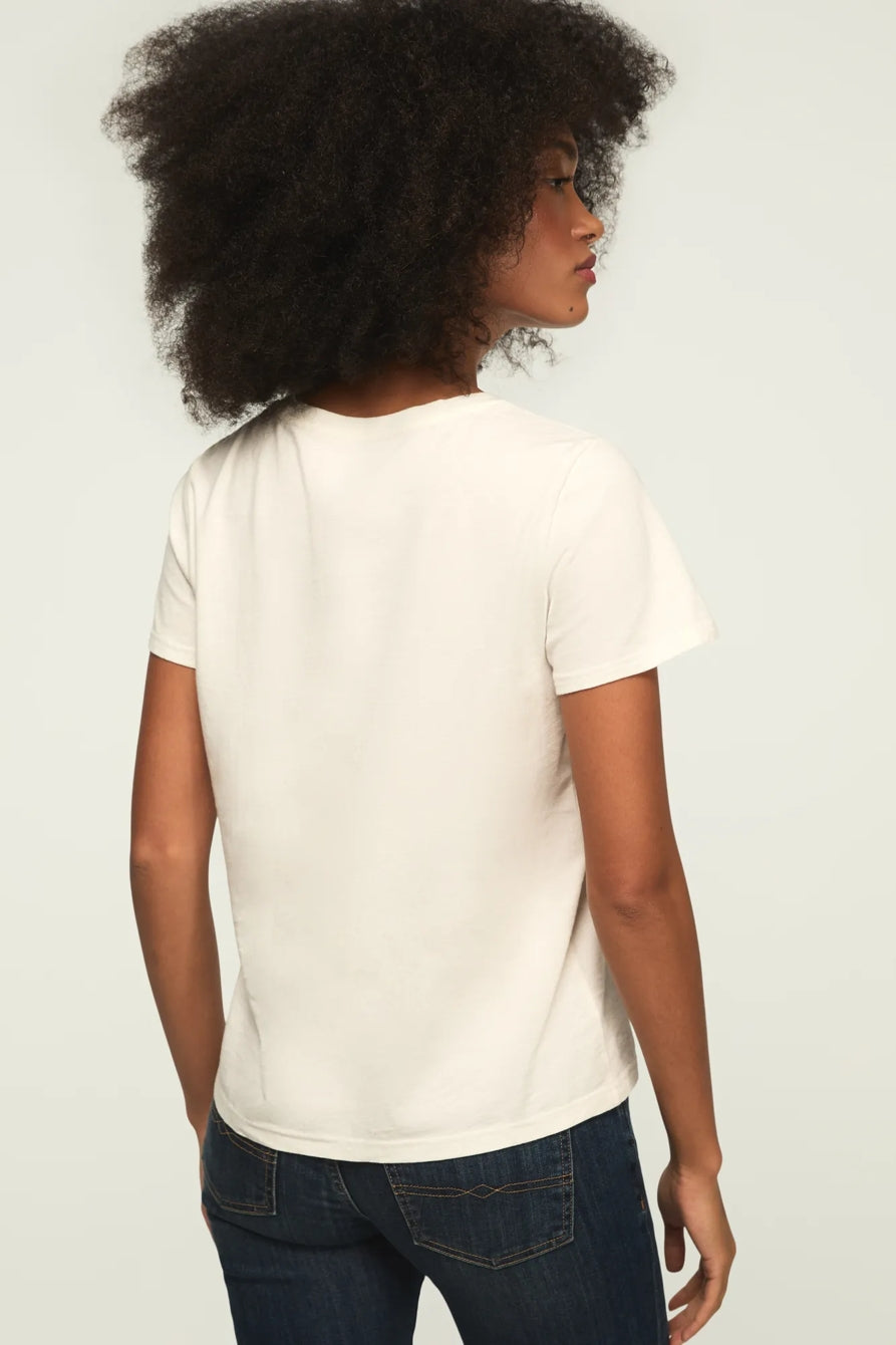 [163141-100] WOMENS LUCKY BRAND STAY LUCKY CARD CLASSIC CREW - GARDENIA – product view 3