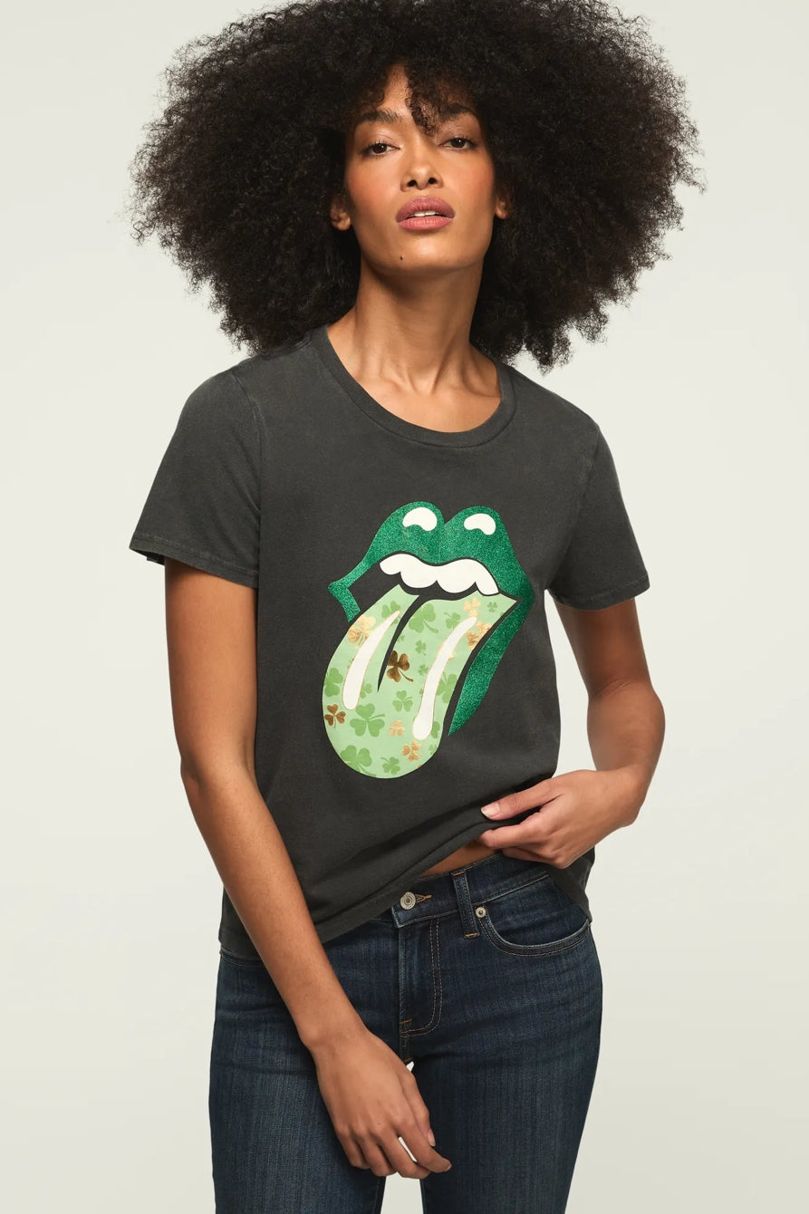 [163144-001] WOMENS LUCKY BRAND ROLLING STONES CLOVER LIPS CLASSIC CREW – product view 1