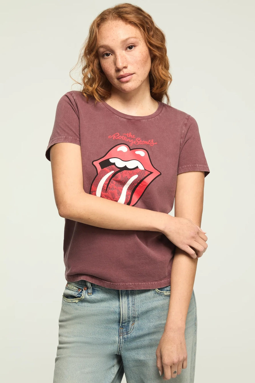 [163156-600] WOMENS LUCKY BRAND ROLLING STONES LACE LIPS CLASSIC CREW – product view 2