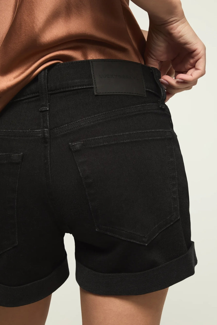 [163332-001] WOMENS LUCKY BRAND MID RISE AVA SHORT - CLEAN BLACK – product view 4