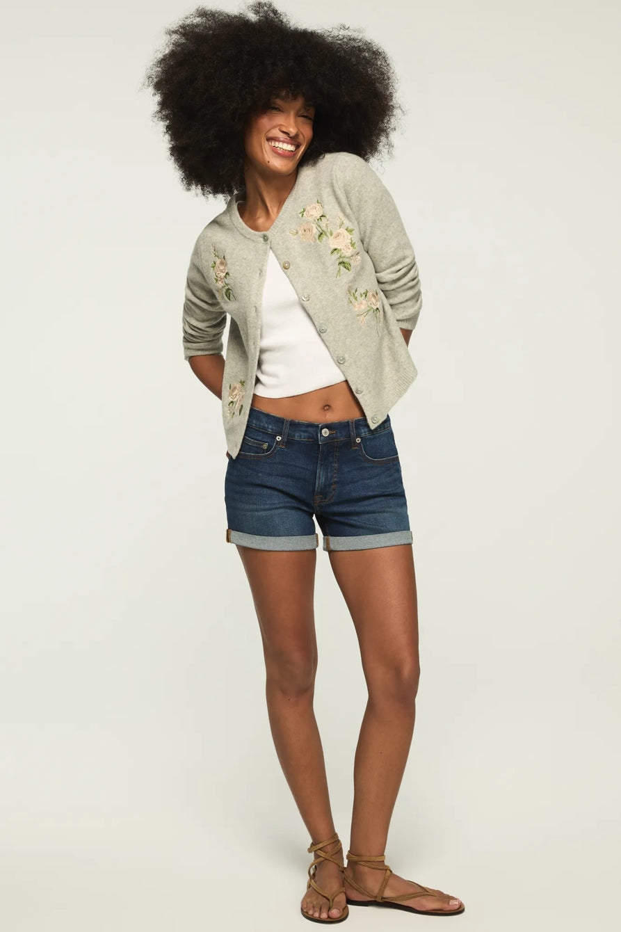 [163333-410] WOMENS LUCKY BRAND MID RISE AVA SHORT - NIGHT CAFE ROLLED WASH – product view 2
