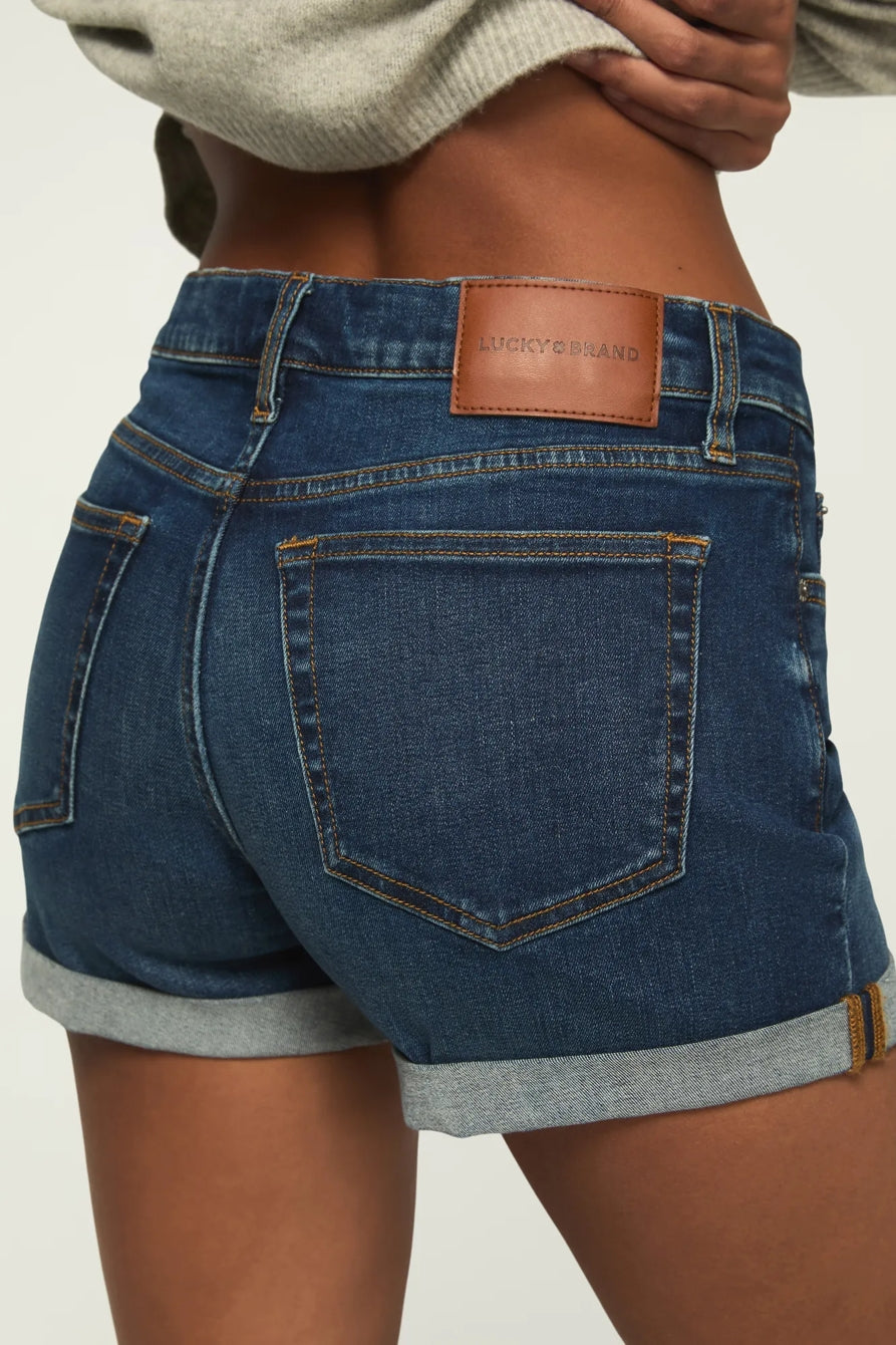 [163333-410] WOMENS LUCKY BRAND MID RISE AVA SHORT - NIGHT CAFE ROLLED WASH – product view 4