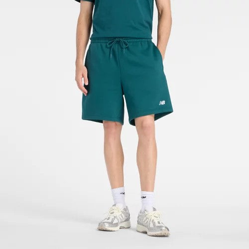 New Balance Sport Essentials Fleece Men's Shorts — Green/White