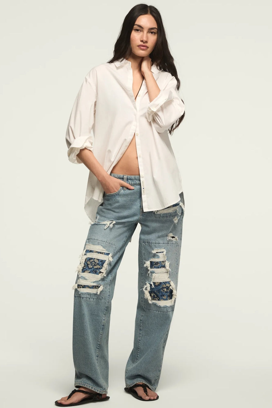 [167395-420] WOMENS LUCKY BRAND LUCKY LEGEND BAGGY - SKIPPING FLOWERS WASH – product view 2