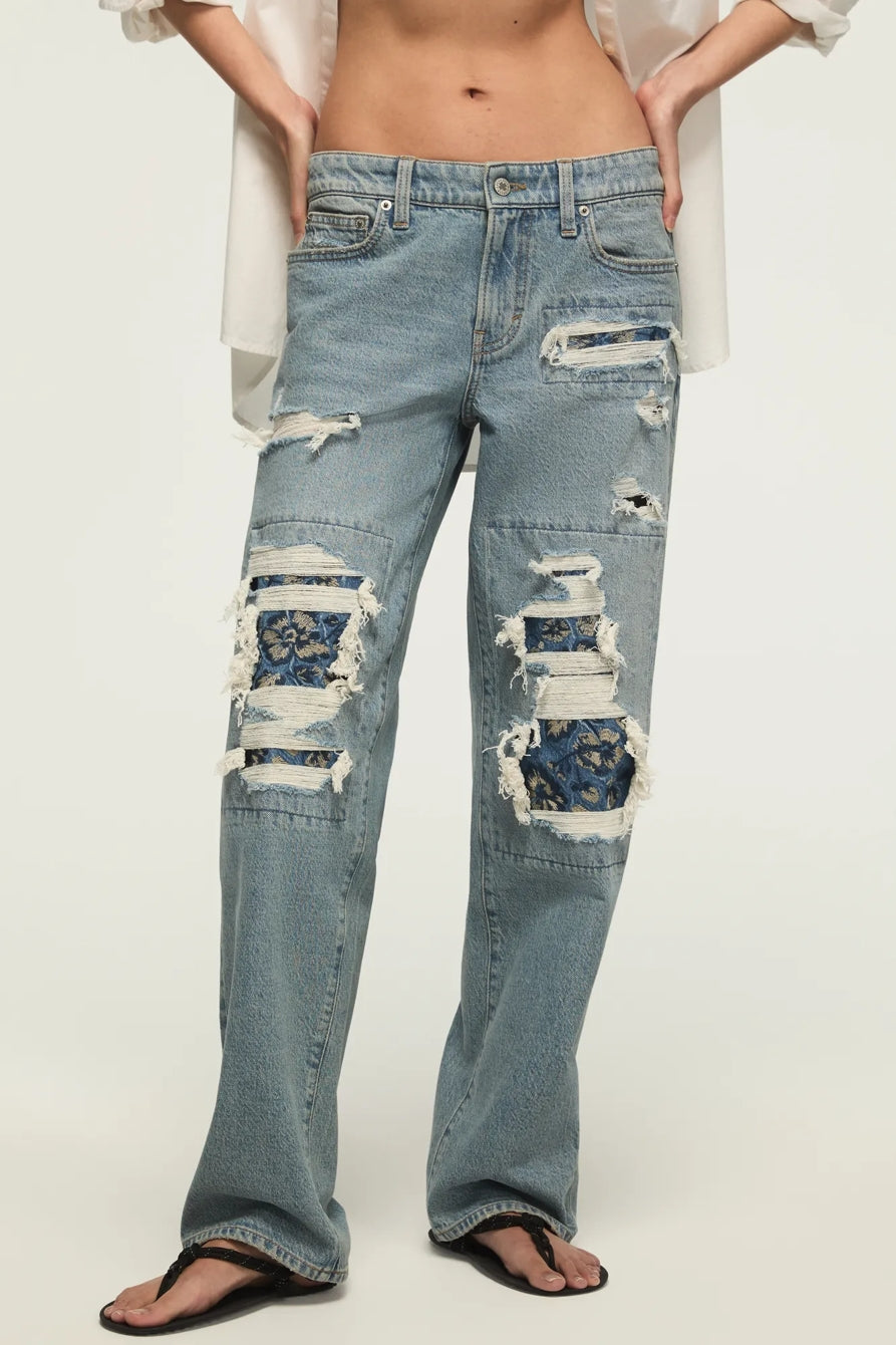 [167395-420] WOMENS LUCKY BRAND LUCKY LEGEND BAGGY - SKIPPING FLOWERS WASH – product view 5