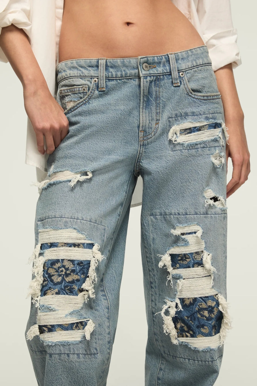 [167395-420] WOMENS LUCKY BRAND LUCKY LEGEND BAGGY - SKIPPING FLOWERS WASH – product view 6