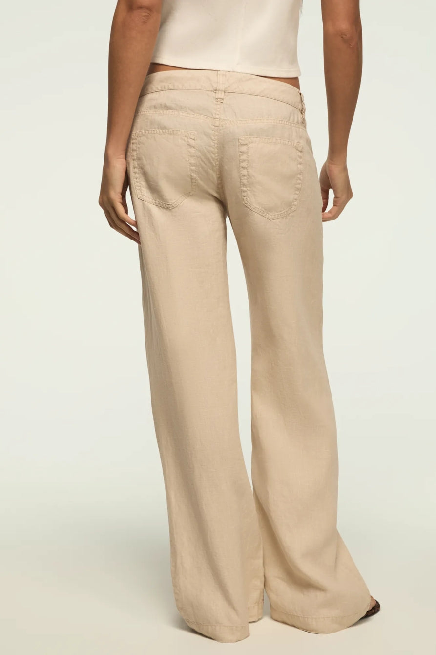 [168981-100] WOMENS LUCKY BRAND BAGGY LINEN WIDE LEG PANT - MOONSTRUCK – product view 3