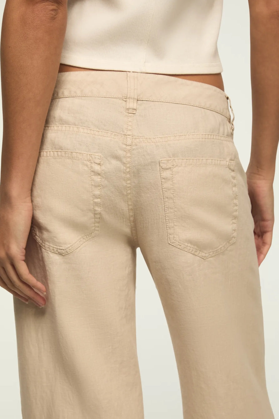 [168981-100] WOMENS LUCKY BRAND BAGGY LINEN WIDE LEG PANT - MOONSTRUCK – product view 4