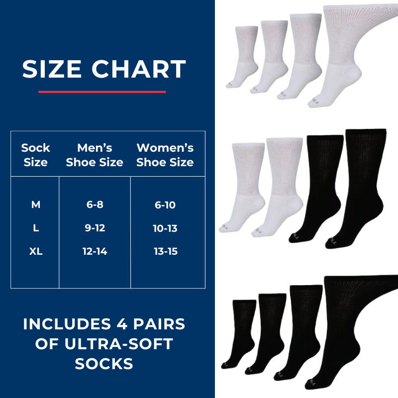 Men's Ultra-Soft Upper Calf Diabetic Socks (4 Pair) – product view 13