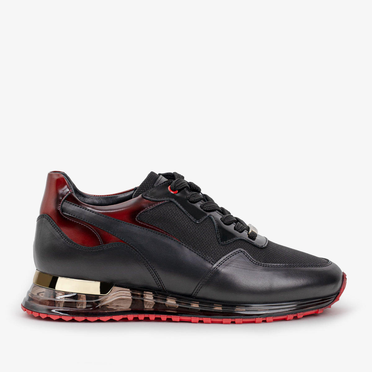 Vinci Leather The Rialto Black & Red Patent Leather Men Sneaker – product view 1