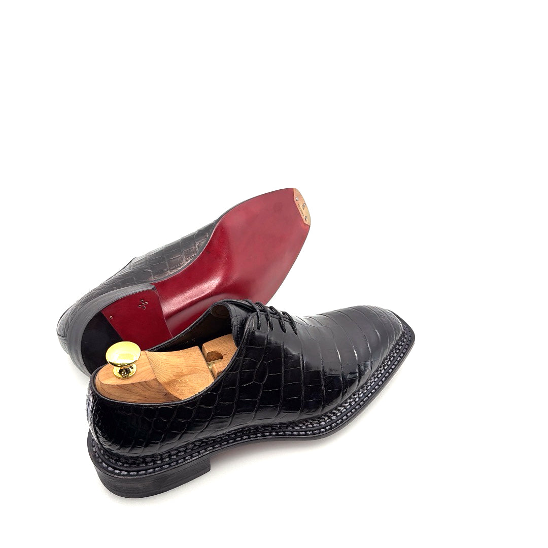 C&E Fashions  Maurice Philadelphia Custom Made Alligator Oxford - Black