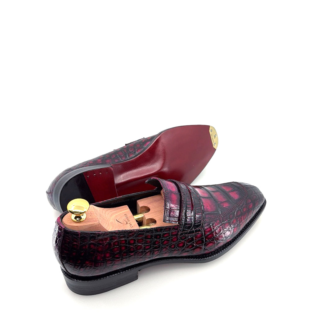 C&E Fashions  Maurice Custom Made Mirage Alligator Loafer - Purple – product view 7