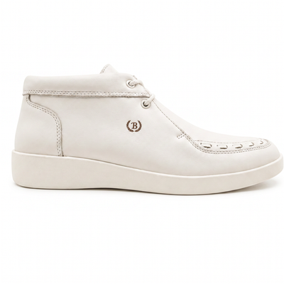 Johnny Famous Soho Men's White Nappa Leather High-Top Sneakers | Retro Bally-Inspired