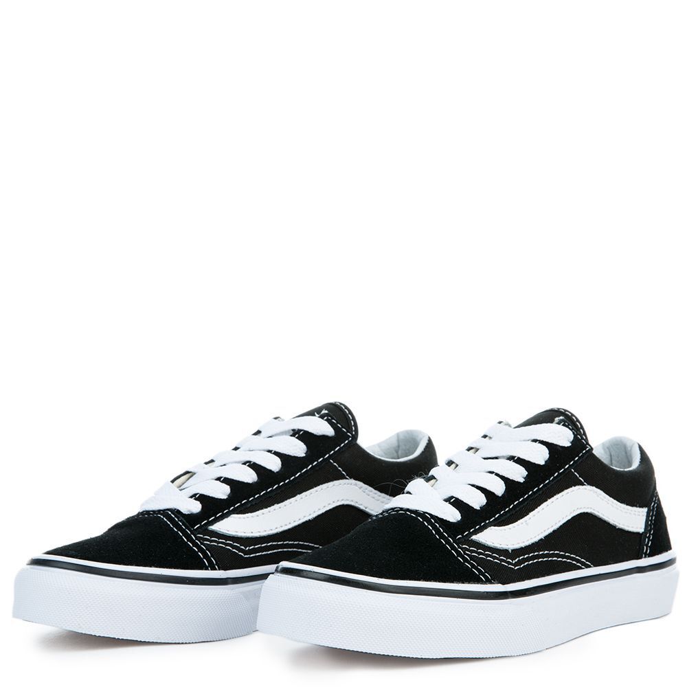 Vans Old Skool Kids' Sneakers — Black Canvas Low-Top
