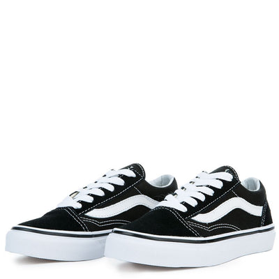 Vans Old Skool Kids' Sneakers — Black Canvas Low-Top