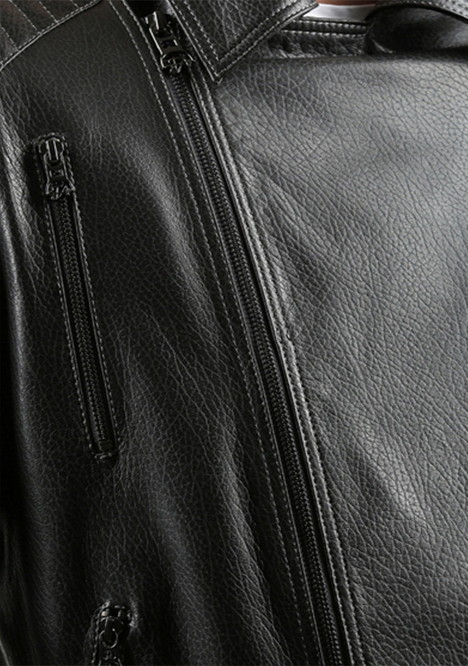 Vinci Leather The Fossett Black Leather Men Jacket – product view 4