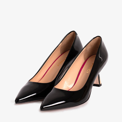 Vinci Leather The Brunello Black Patent Leather Pump Women Shoe – product view 2