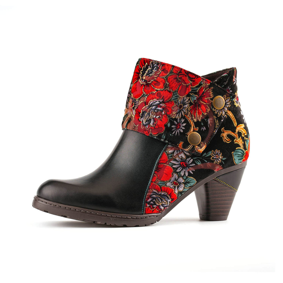 Retro Handmade Radiant Pattern Ankle Boots – product view 4