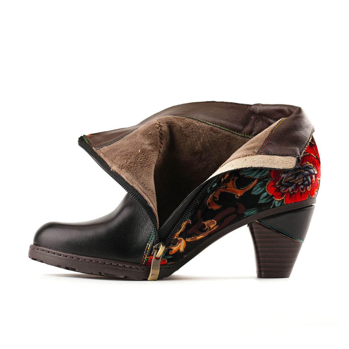 Retro Handmade Radiant Pattern Ankle Boots – product view 7
