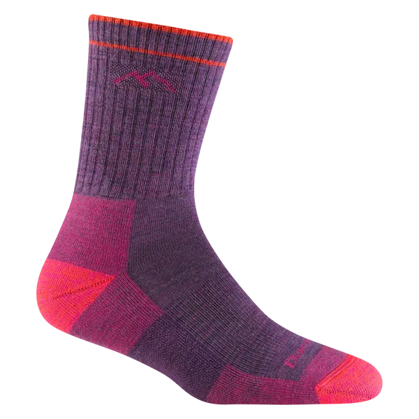 Darn Tough Hiker Micro Crew Midweight Cushion Womens Socks — Plum Heather