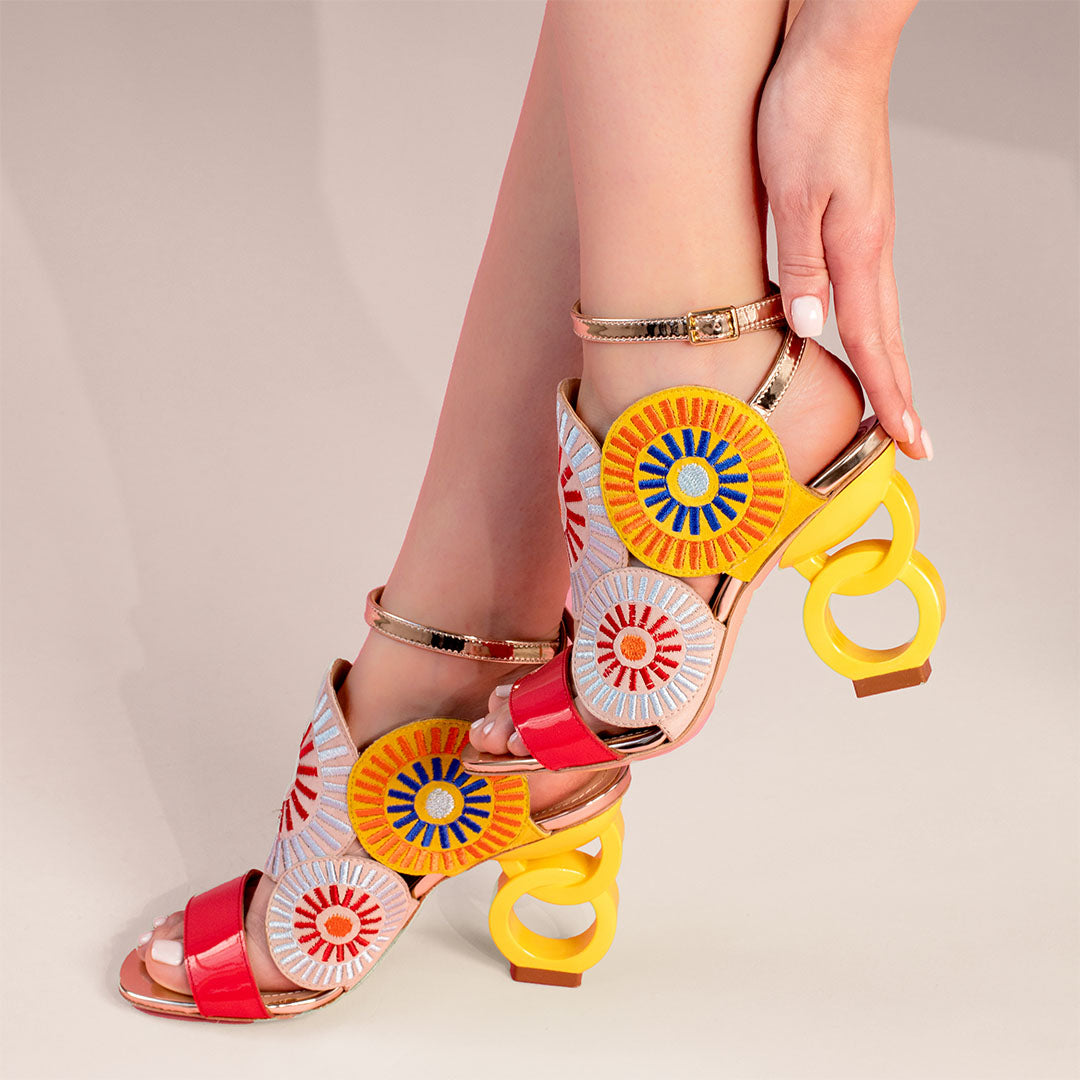 Vinci Leather The Parama Yellow Leather Ankle Strap Women Sandal – product view 8