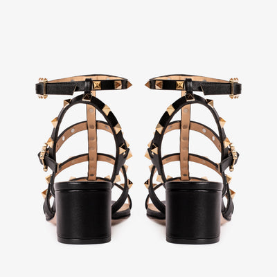 The Nejapa Black Multi Strap Leather Women Sandal