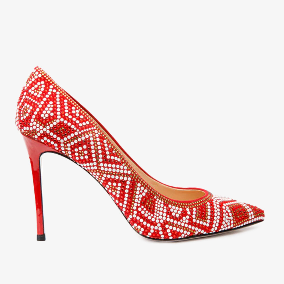 Vinci Leather The Nampula Red Glitter Leather Pump Women Shoe – product view 1