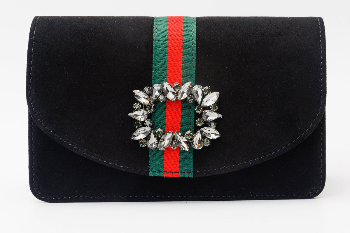 Vinci Leather The Afega Black Suede Leather Handbag – product view 3