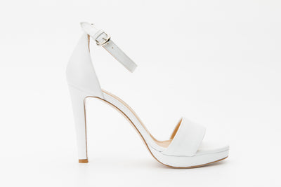 The Aksu White Leather Ankle Strap Women Sandal Final Sale!