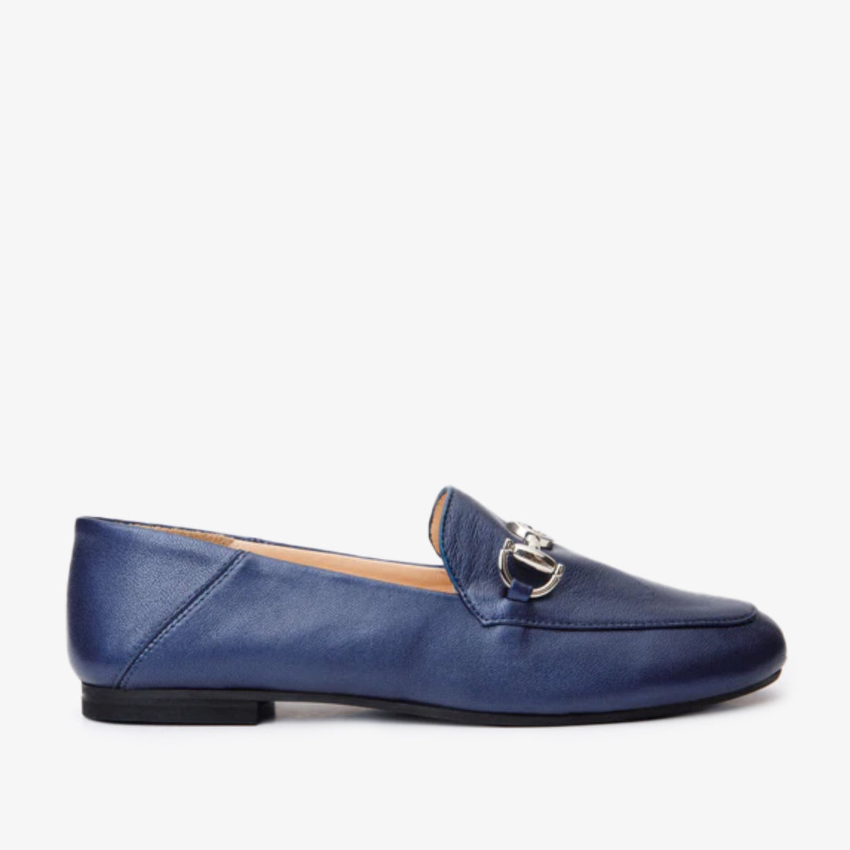 Vinci Leather Luanda Navy Blue Leather Women Flat Shoe – product view 1