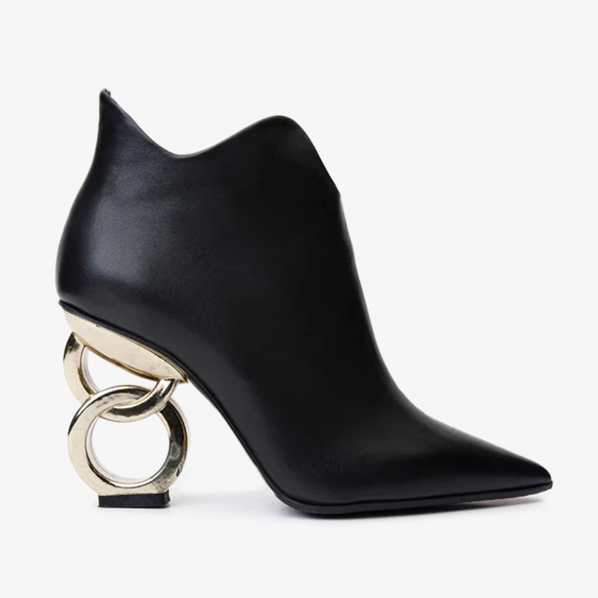 Vinci Leather The Abriel Black Leather Ankle Women Boot – product view 1