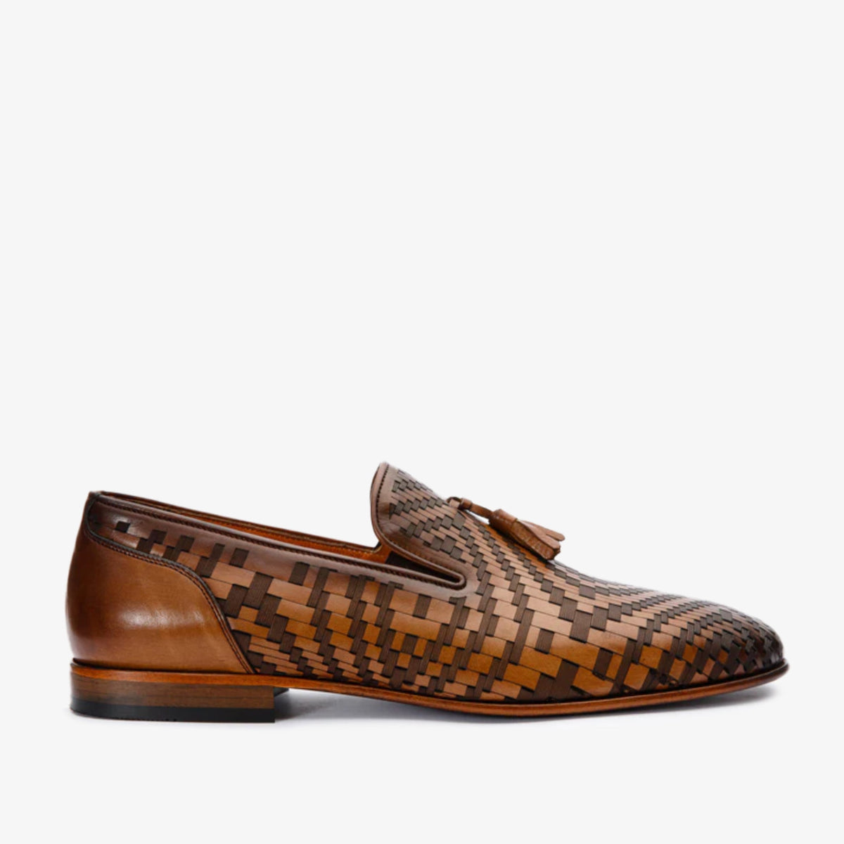 Vinci Leather The Meram Brown Leather Tassel Slip-On Loafer Men Shoe – product view 1