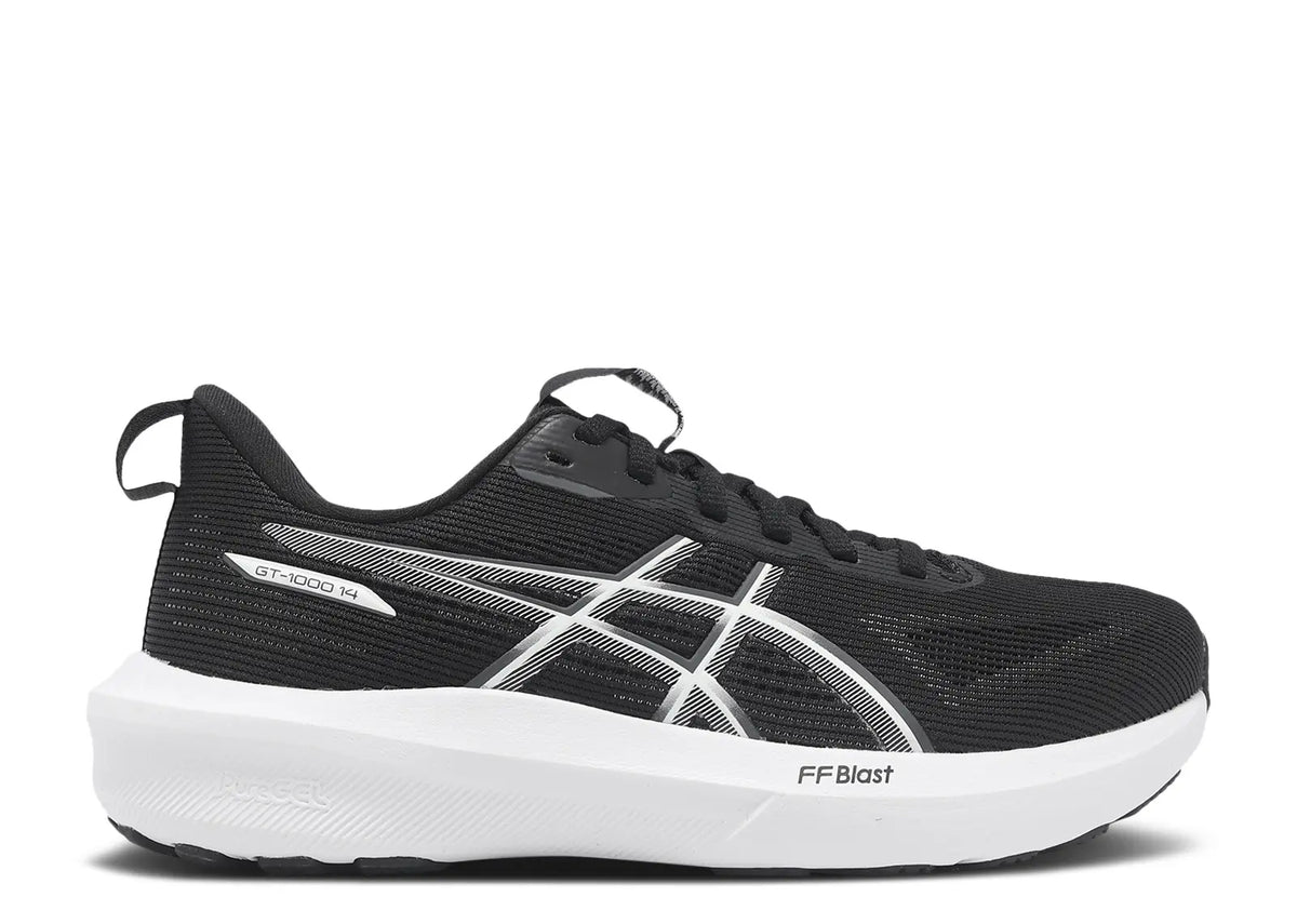 ASICS GT-1000 14 Wide Womens Running Shoes — Black/White
