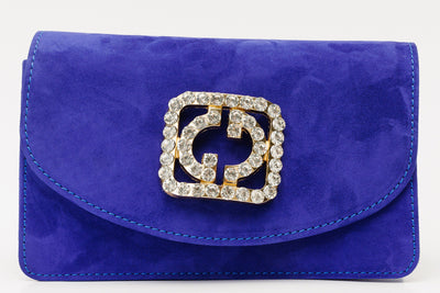 Vinci Leather The California Sax Blue Suede Leather Handbag – product view 3