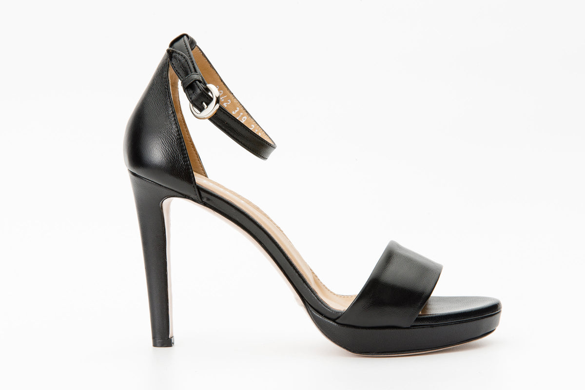 Vinci Leather The Aksu Black Leather Ankle Strap Women Sandal Final Sale! – product view 4