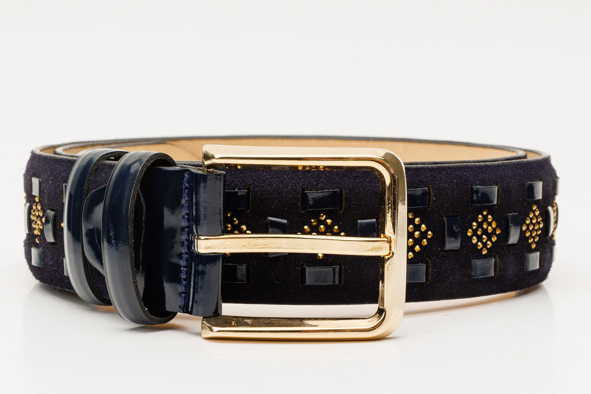 Vinci Leather The Vicino Navy Leather Belt – product view 7