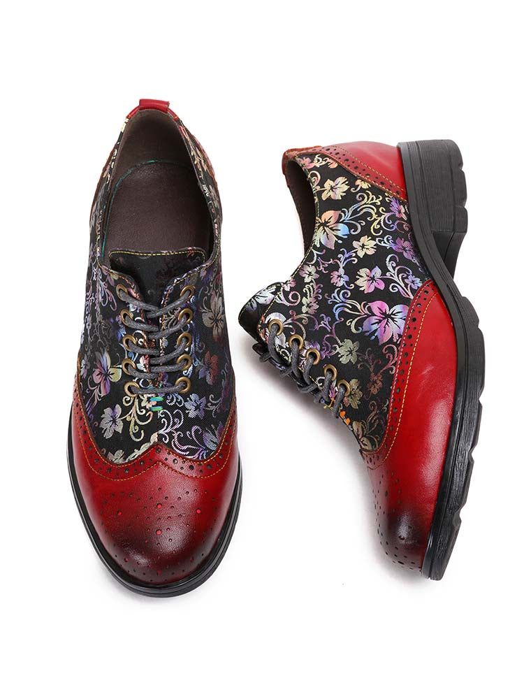 Karter Flower Handmade Brogue Flat Shoes – product view 3