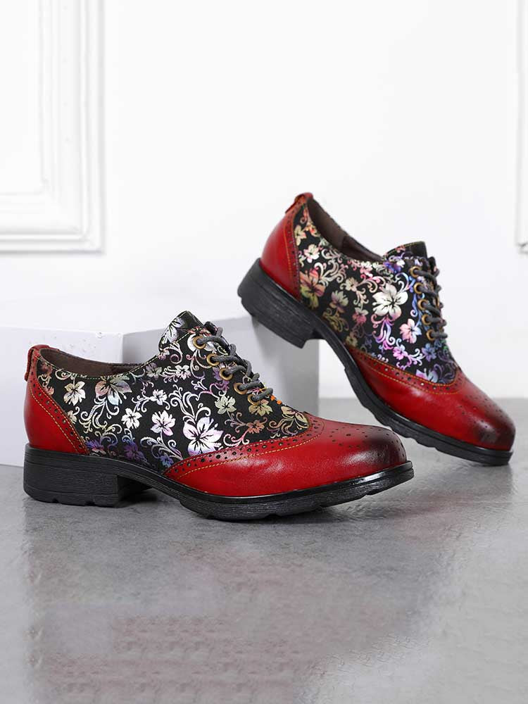Karter Flower Handmade Brogue Flat Shoes – product view 18