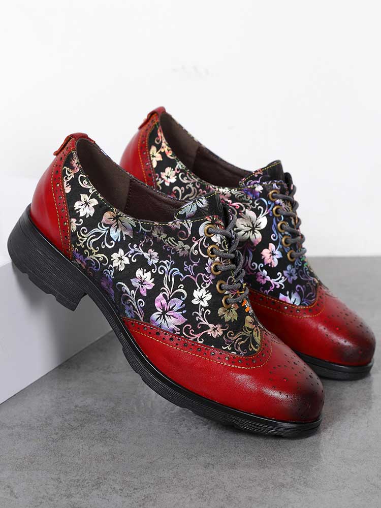 Karter Flower Handmade Brogue Flat Shoes – product view 19