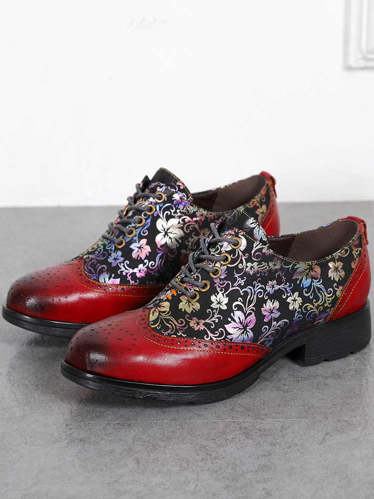 Karter Flower Handmade Brogue Flat Shoes – product view 20