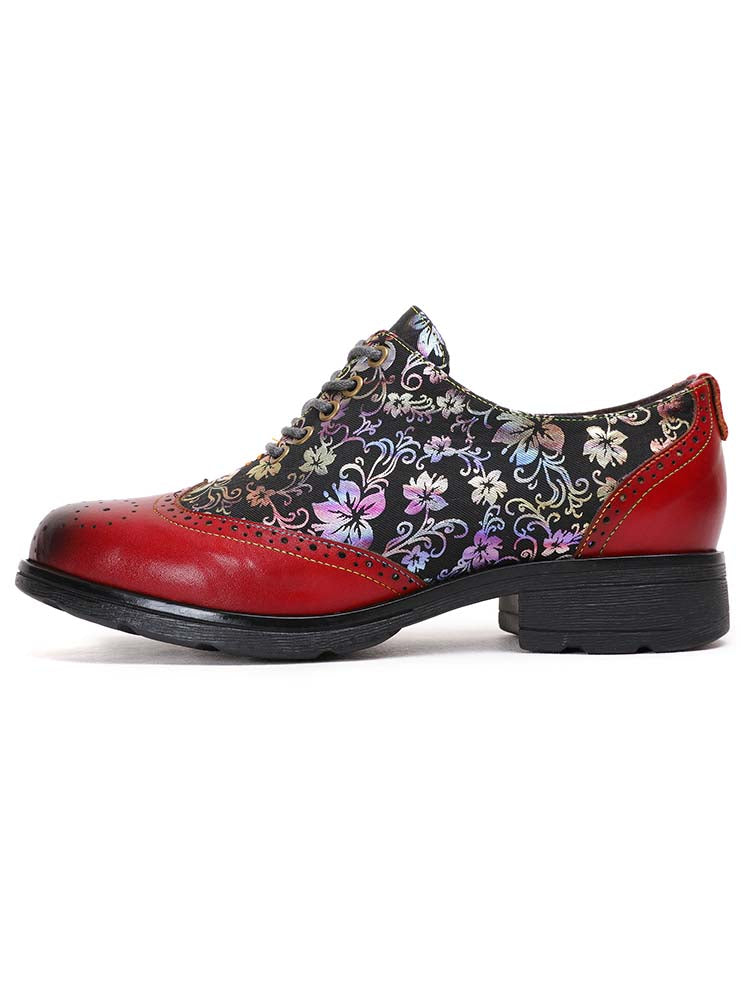 Karter Flower Handmade Brogue Flat Shoes – product view 5