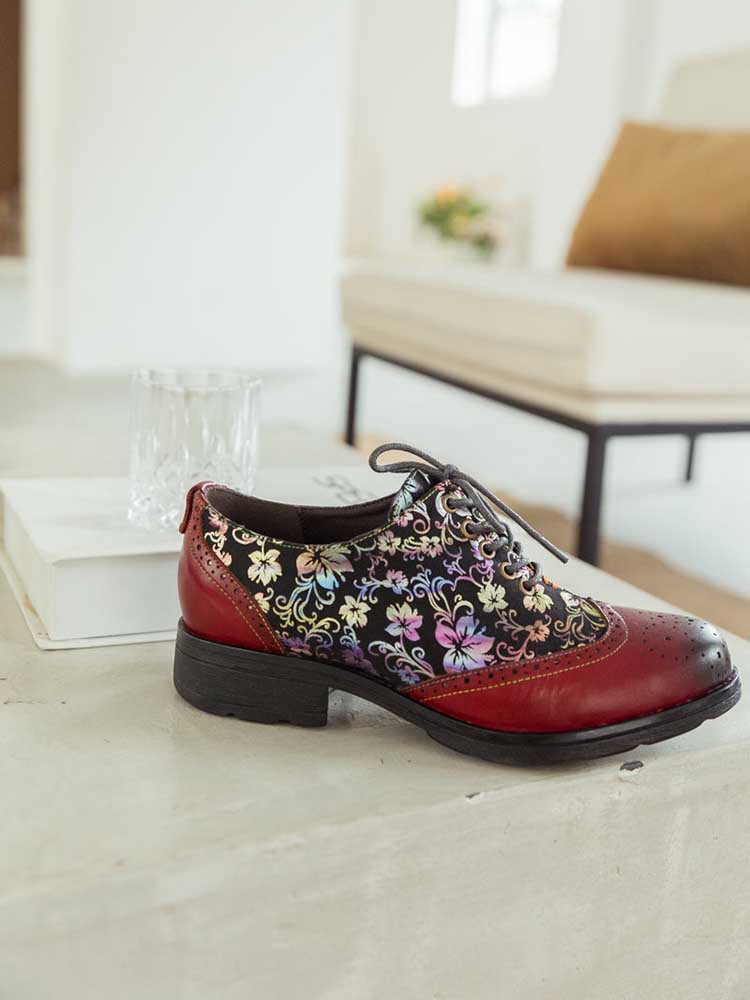 Karter Flower Handmade Brogue Flat Shoes – product view 16