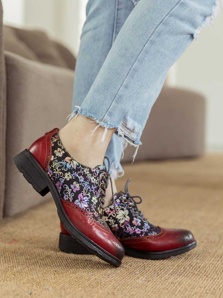 Karter Flower Handmade Brogue Flat Shoes – product view 14