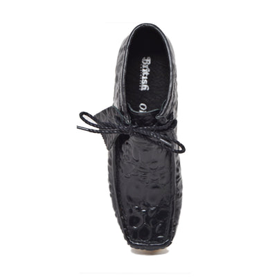 British Walkers Walker Men's Limited Edition Croc Leather Casual Shoes with Crepe Sole view 44
