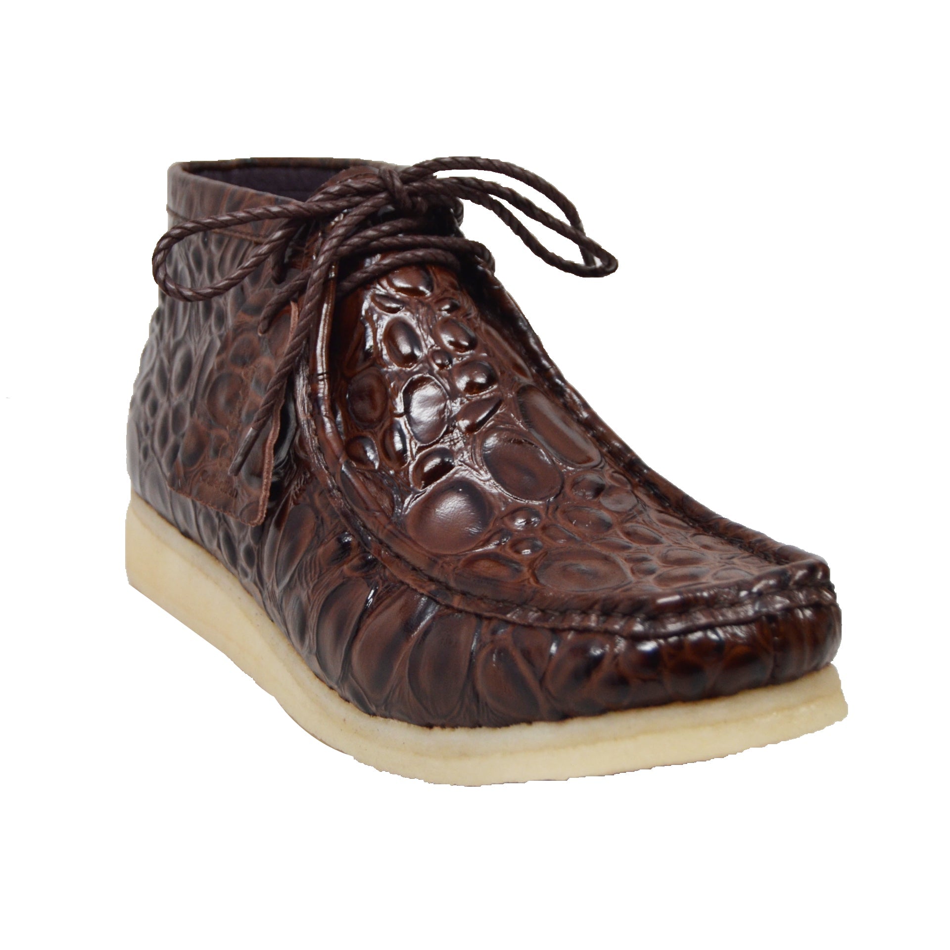 British Walkers Walker Men's Limited Edition Croc Leather Casual Shoes with Crepe Sole view 25