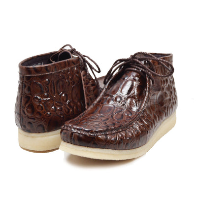 British Walkers Walker Men's Limited Edition Croc Leather Casual Shoes with Crepe Sole view 10