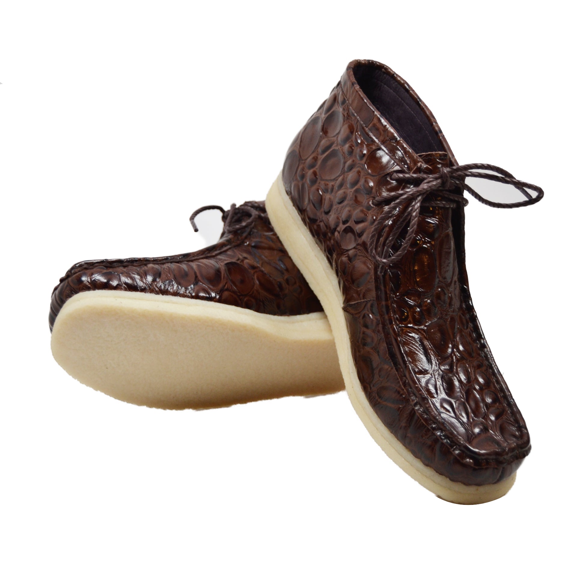 British Walkers Walker Men's Limited Edition Croc Leather Casual Shoes with Crepe Sole view 32