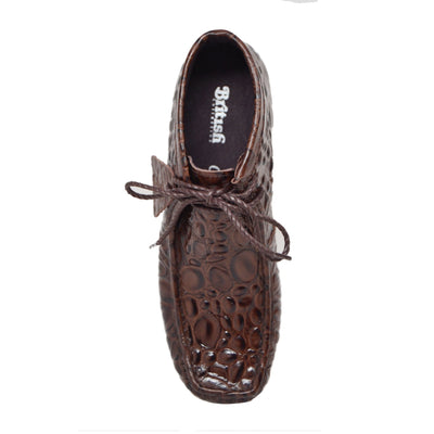 British Walkers Walker Men's Limited Edition Croc Leather Casual Shoes with Crepe Sole view 15